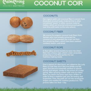 NATURAL LIFE PALMPRING Cambay King Mattress - Organic Coconut Coir 6” Extra Firm 1 Layer Comfortable Sleep Bed Dust Free