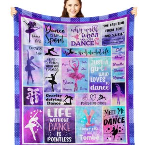 Dancer Gifts Blanket- Dance Gifts for Girls - Ballet Gifts - Dance Teacher - Dance Gifts for Teen, Dance Recital Dancing Heart Cheerleader Gymnastics, Cheerleading Gifts Throw Blankets 60x50in