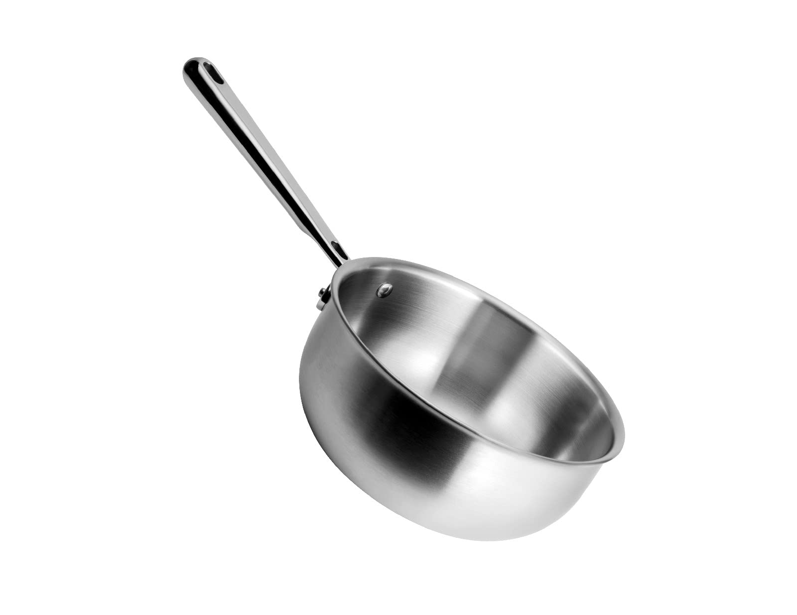 Misen 2 QT Stainless Steel Saucier Pan with Lid - 5-Ply Steel Sauce Pan