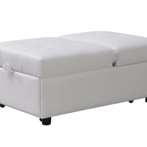 Kings Brand Furniture - Multi-Function Ottoman, Sofa Bed Sleeper, Convertible Chair, White