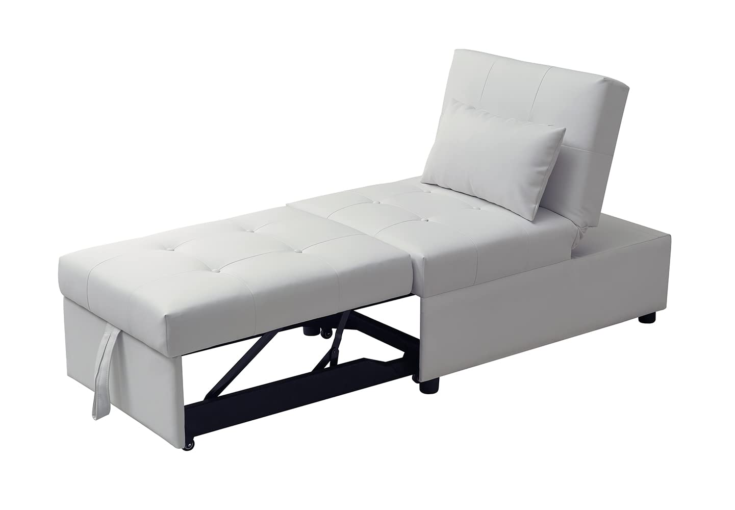 Kings Brand Furniture - Multi-Function Ottoman, Sofa Bed Sleeper, Convertible Chair, White