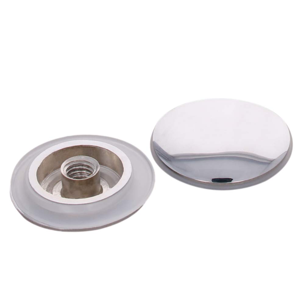 Bettomshin 2Pcs Basin Sink Click Zinc Alloy 35mm Diameter Pop Up Push Button Drain Stopper for Bathroom Bathtubs Silver Tone