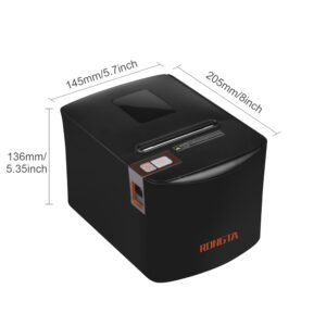 Rongta Thermal Receipt Printer, 80mm High-Speed POS Printer with Auto Cutter, 250mm/s, Ideal for Kitchen & Small Business, Compatible with Windows, Linux, MacOS