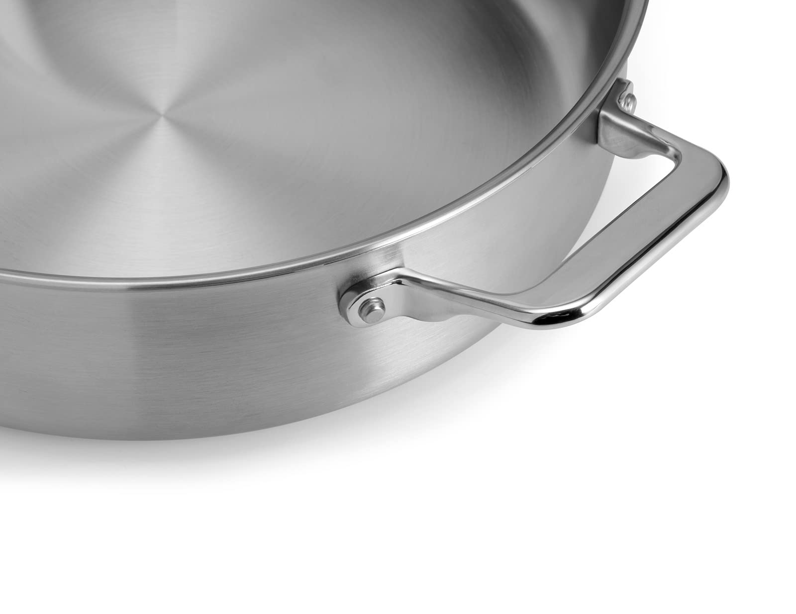 Misen 3 QT Stainless Steel Sauté Pan with Lid - Deep Frying Pan - Large 5-Ply Steel Cooking Pan