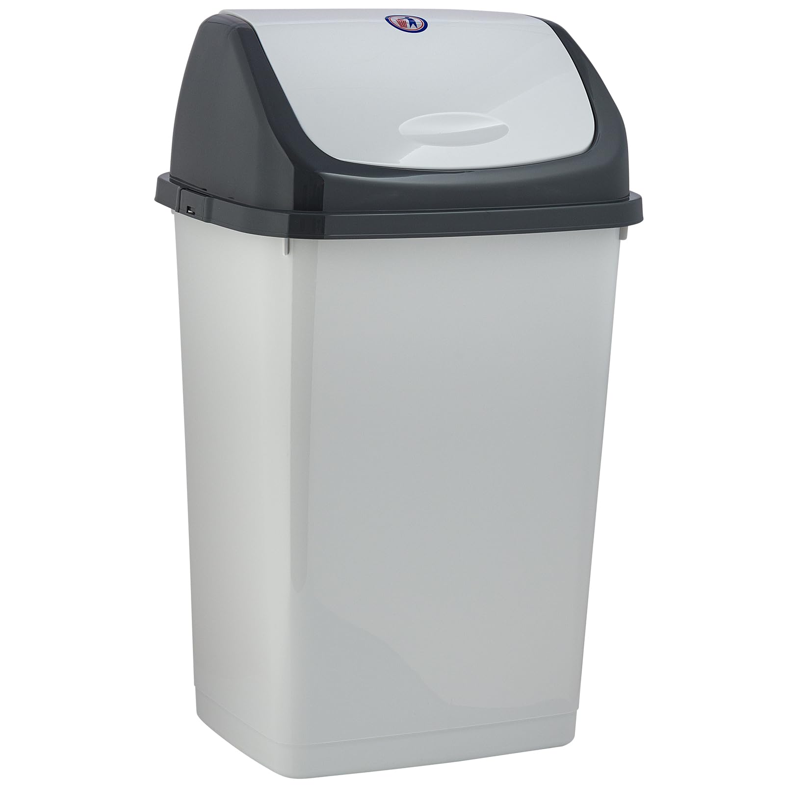 Superio Kitchen Trash Can 13 Gallon with Swing Lid, Plastic Tall Garbage Can Outdoor and Indoor, Large 52 Qt Recycle Bin and Waste Basket for Home, Office, Garage, Patio, Restaraunt (Smoke)