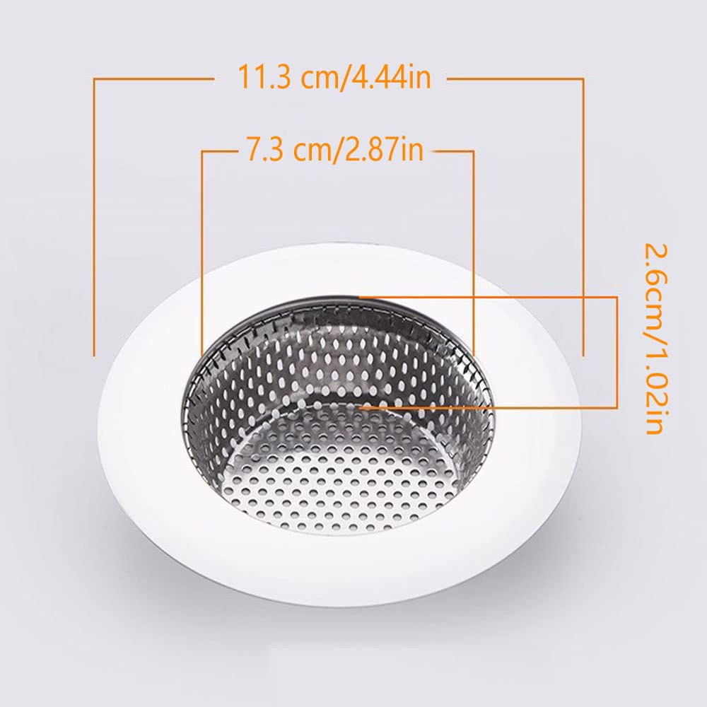 Drain Hair Catcher,Drain Stoper,Shower Drain Cover for Bathtub, Kitchen Sink Strainer, Stainless Steel Bathroom Sink, Drain Stopper with (2 PCS,4.5 in)