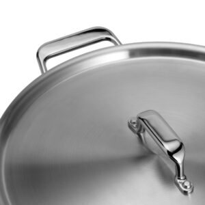 Misen 3 QT Stainless Steel Sauté Pan with Lid - Deep Frying Pan - Large 5-Ply Steel Cooking Pan