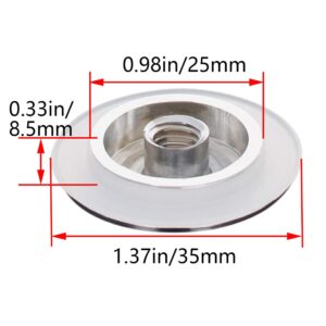 Bettomshin 2Pcs Basin Sink Click Zinc Alloy 35mm Diameter Pop Up Push Button Drain Stopper for Bathroom Bathtubs Silver Tone