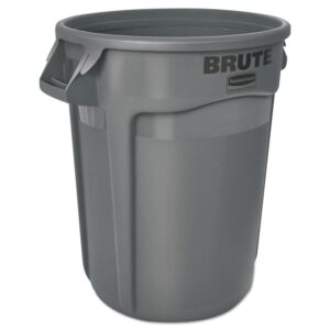 Rubbermaid Commercial 262000GRA Round Brute Container, Plastic, 20 gal, Gray