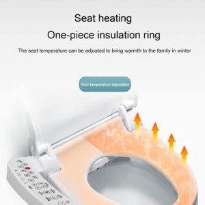 JYMYGS Electronic Bidet Toilet Seat Elongated Smart Heated Toilet Seat, Temperature Controlled Wash, Warm Air Dryer, Smart Touch Panel, Adjustable Warm Water Function, LON006MKJ