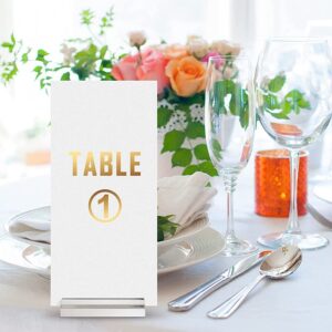 2 Pcs Clear Acrylic Place Card Holders Sign Holders Table Numbers Display Stands with Card Slot for Wedding, Message, Menu, Photo, Card