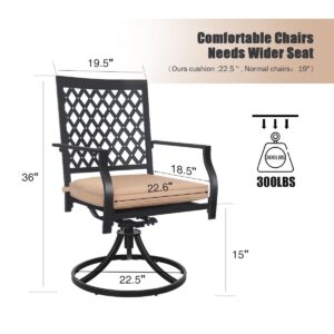 MEOOEM 2 Piece Patio Swivel Dining Chairs, Gift for Christmas, Outdoor Furniture Set for Garden Backyard Bistro