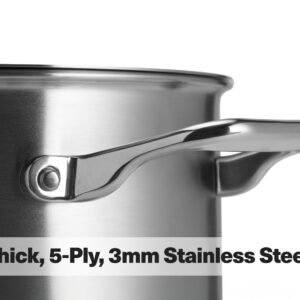 Misen 8 QT Stainless Steel Stock Pot with Lid - Stew & Soup Pot with Handles - Large Pot for Cooking