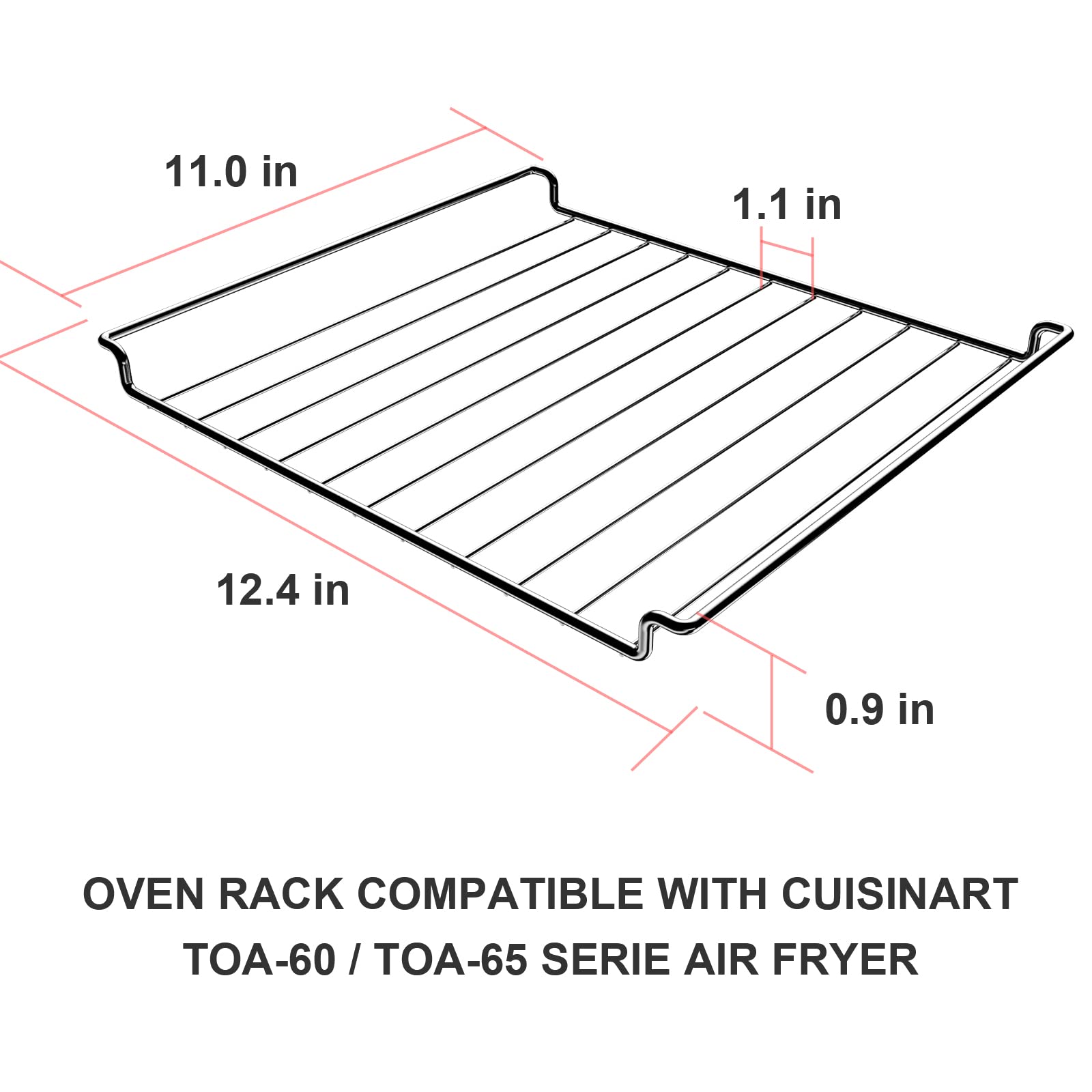 Wire Oven Rack Compatible for Cuisinart TOA-60/65 Convection AirFryer Toaster Oven, TOBEFORT Stainless Steel Wire Rack, Replacement Oven-Safe Warming Rack, Cooling Rack for Cooking and Baking