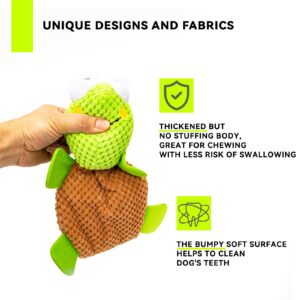 Dog Puzzle Toys - Dog Enrichment Squeaky Snuffle Treat Hiding Dispenser Toy Crinkle Chew Plush No Stuffing Durable Stuffed Toys for Boredom Dogs,Dog Toys for Medium Small Large Dog Puppy Doggy,Turtle