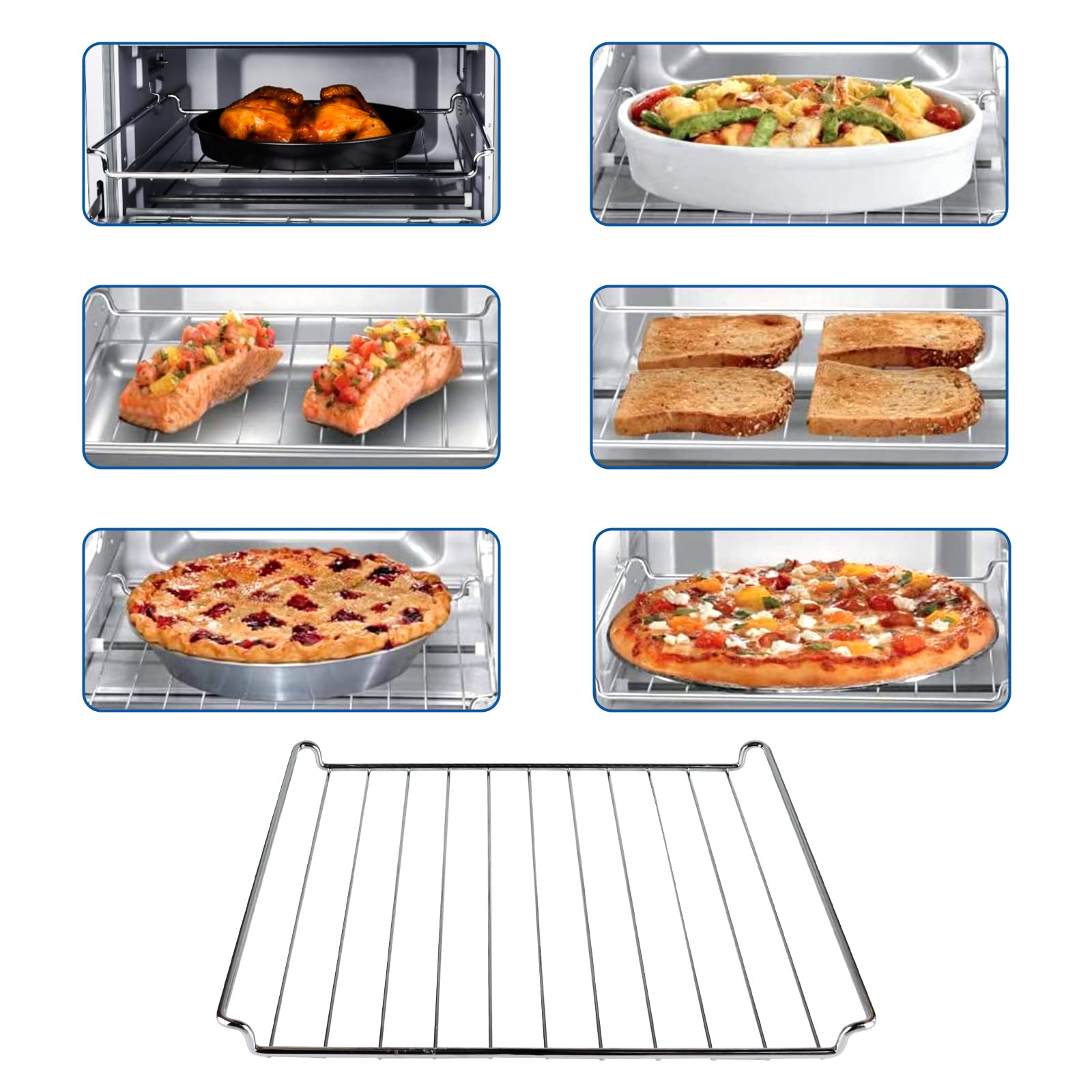 Wire Oven Rack Compatible for Cuisinart TOA-60/65 Convection AirFryer Toaster Oven, TOBEFORT Stainless Steel Wire Rack, Replacement Oven-Safe Warming Rack, Cooling Rack for Cooking and Baking