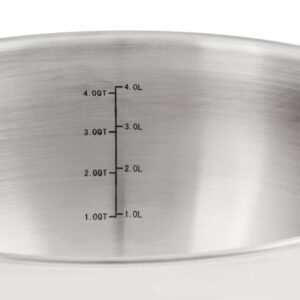 BergHOFF Belly Shape 18/10 Stainless Steel 9.5 inches Stockpot 5.5qt., Glass Lid with Steam Vent, Fast, Evenly Heat, Induction Cooktop Ready