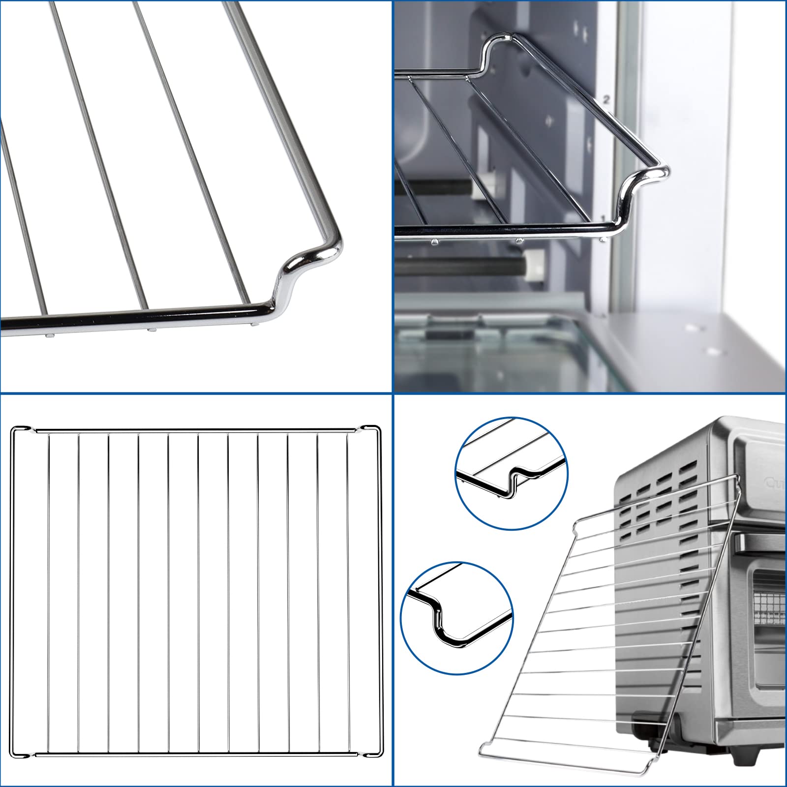 Wire Oven Rack Compatible for Cuisinart TOA-60/65 Convection AirFryer Toaster Oven, TOBEFORT Stainless Steel Wire Rack, Replacement Oven-Safe Warming Rack, Cooling Rack for Cooking and Baking