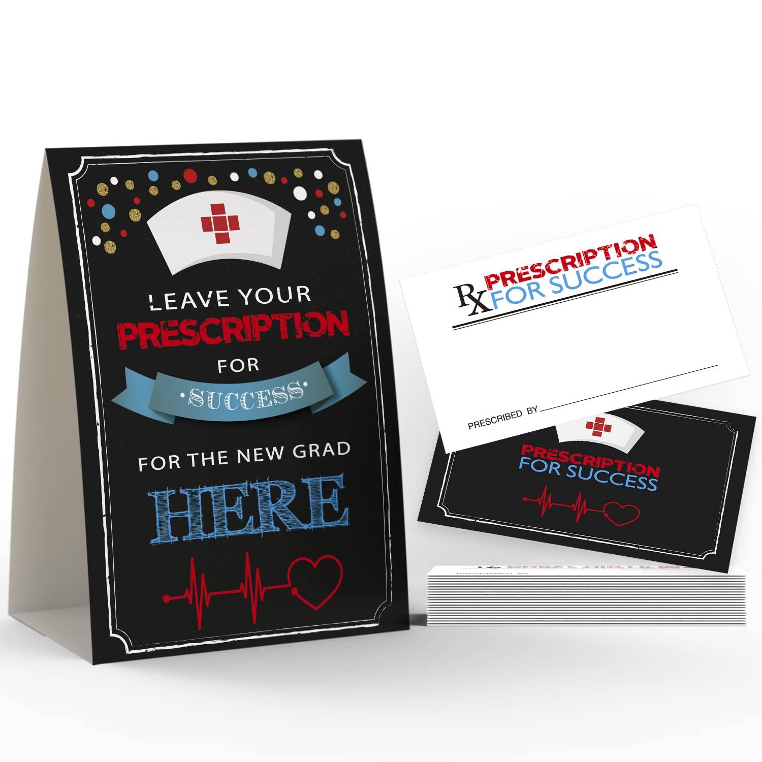 Please Leave Your Prescription for Success, 2023 Nurse Graduation Advice Cards and Sign(1+25 pk), Med School Graduation, Nurse Advice, Retirement(JYC023)