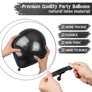 Moukiween 130PCS Black Balloon Garland Arch Kit, Different Size 18 12 10 5 Inch Party Latex Balloons Kit for Halloween, Graduation, Birthday Party, Wedding Balloon Decoration