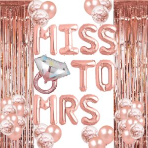 miss to mrs balloons rose gold traveling from miss to mrs party banner bride to be/we are engaged/bridal shower/just married/bachelorette/wedding themed happy anniversary party supplies decorations