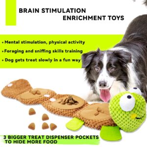 Dog Puzzle Toys - Dog Enrichment Squeaky Snuffle Treat Hiding Dispenser Toy Crinkle Chew Plush No Stuffing Durable Stuffed Toys for Boredom Dogs,Dog Toys for Medium Small Large Dog Puppy Doggy,Turtle