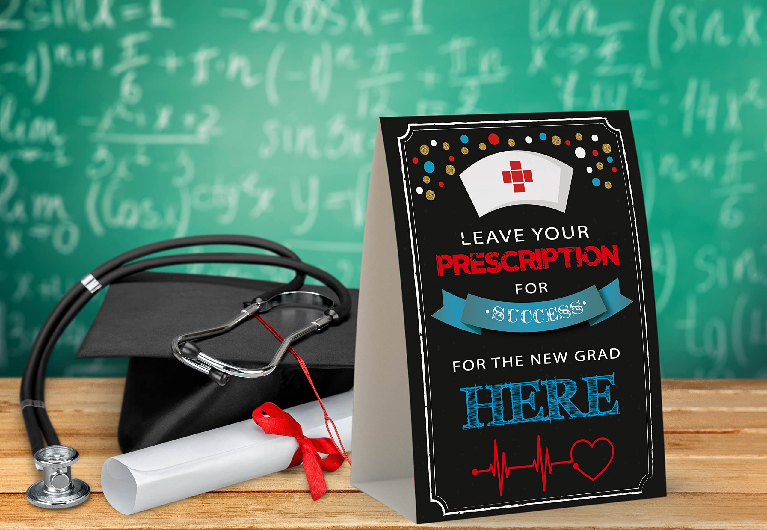 Please Leave Your Prescription for Success, 2023 Nurse Graduation Advice Cards and Sign(1+25 pk), Med School Graduation, Nurse Advice, Retirement(JYC023)