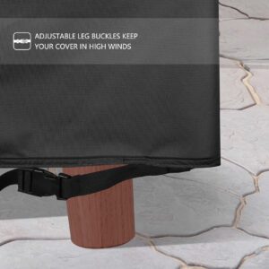 ULTCOVER Smart Selection Rectangular Patio Furniture Sectional Sofa Set Waterproof Outdoor Dining Table Cover 88x62 inch, Black