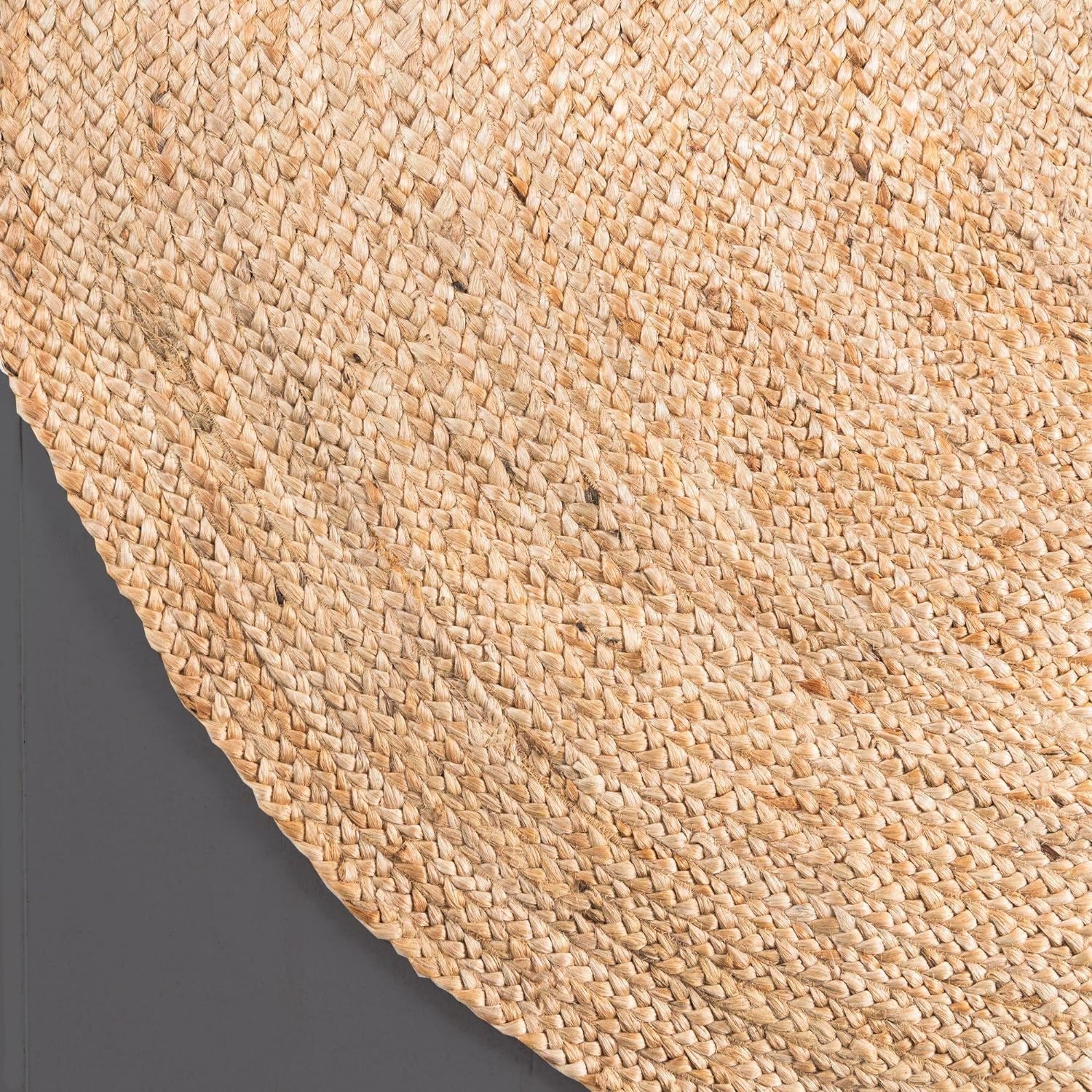 GRUHUM Handwoven 6ft Jute Area Rug Natural Fiber Round Boho Farmhouse Rustic Vintage Soft Braided Reversible EcoFriendly Rugs for Indoor EcoFriendly Kitchen Bedroom Living Room Hallways (6' ft Round)