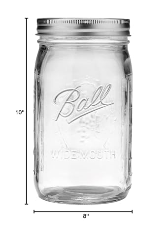 Ball Wide Mouth Quart (32 oz.) Mason Jars with Lids and Bands