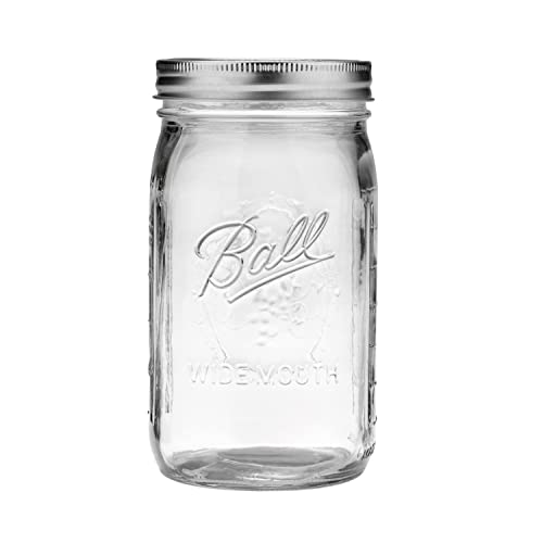 Ball Wide Mouth Quart (32 oz.) Mason Jars with Lids and Bands