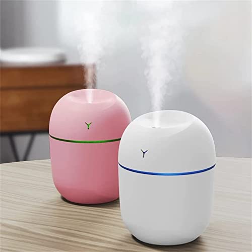 Portable Mini Humidifier, 220ml Small Cool Mist Humidifier, USB Personal Desktop Humidifier for Baby Bedroom Travel Office Home, Auto Shut-Off, 2 Mist Modes, Super Quiet (White)