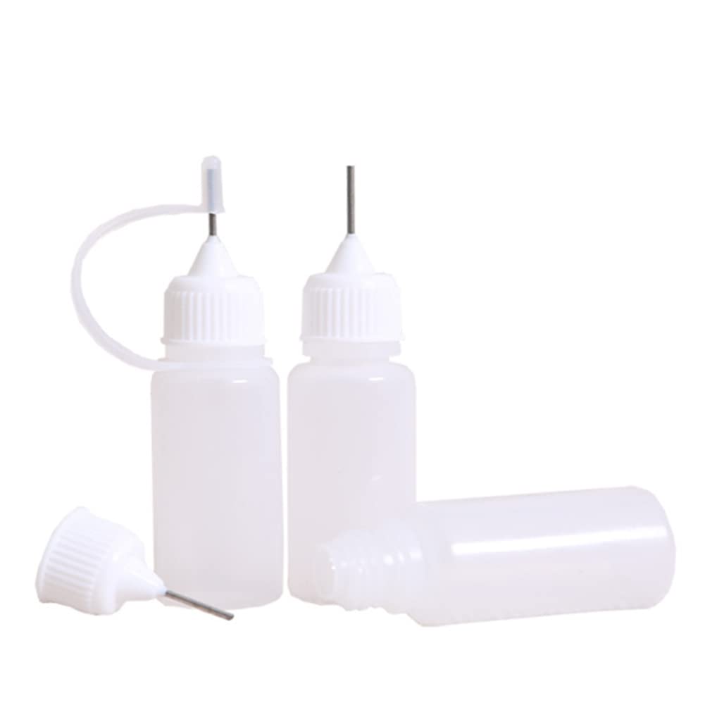 12 Pcs 10ml (0.3 oz) Squeezable Plastic Tip Applicator Bottle Dropper Bottles with Tip Caps Glue Bottle Applicator