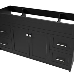 ARIEL Hamlet 60 in. Single Sink Base Cabinet in Black