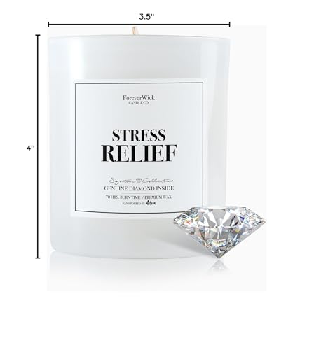 Foreverwick Stress Relief Candle | Diamond Candle Gift | Relaxing Candle Scent | Aromatherapy Candle for Bath, Destress & Clearance | Strong Scented Candles for Decor | 14 oz & 70 Hours Burning Time