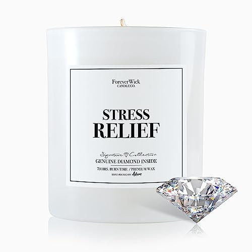 Foreverwick Stress Relief Candle | Diamond Candle Gift | Relaxing Candle Scent | Aromatherapy Candle for Bath, Destress & Clearance | Strong Scented Candles for Decor | 14 oz & 70 Hours Burning Time