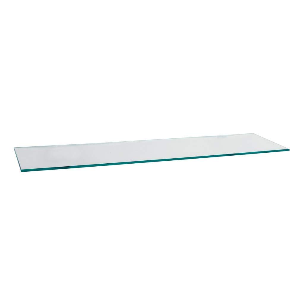 Pro Safe Glass 4.75" X 24" Rectangle Tempered Clear Floating Glass Shelf - Glass Only