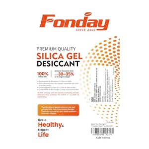 20Gram [15 Packets] Fonday Rechargeable Silica Gel Desiccant Packets Food Grade Fast Reactivate Desiccant Bags Moisture Indicating Orange to Green