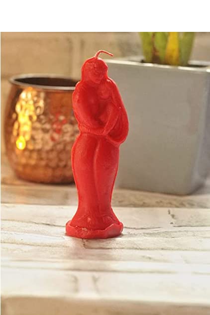 Rajasthaniartdecor Man Woman Colour Love Couple Home Décor Candle Size 5.5 Inches (Red Pack of 2), Red,pink (RADC002-V)