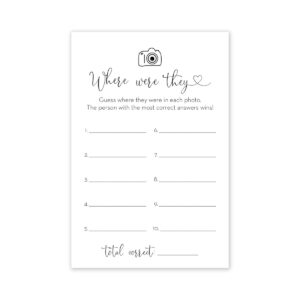 invitationhouse where were they bridal shower game - 48 cards (minimalist)