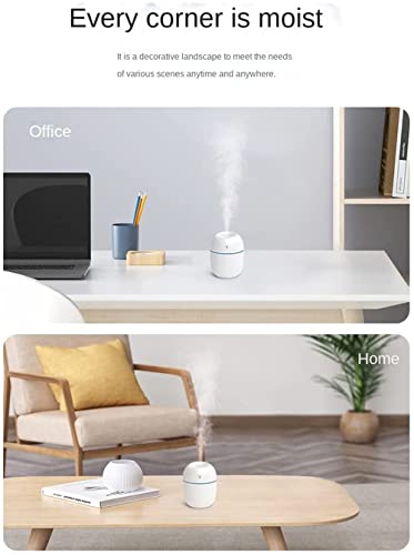 Portable Mini Humidifier, 220ml Small Cool Mist Humidifier, USB Personal Desktop Humidifier for Baby Bedroom Travel Office Home, Auto Shut-Off, 2 Mist Modes, Super Quiet (White)