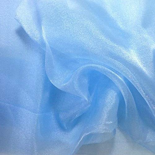 LA Fabric Spot Inc, Sparkle Crystal Sheer Organza Fabric Shiny for Fashion, Crafts, Decorations 60" Wide (1 Yard, Baby Blue)