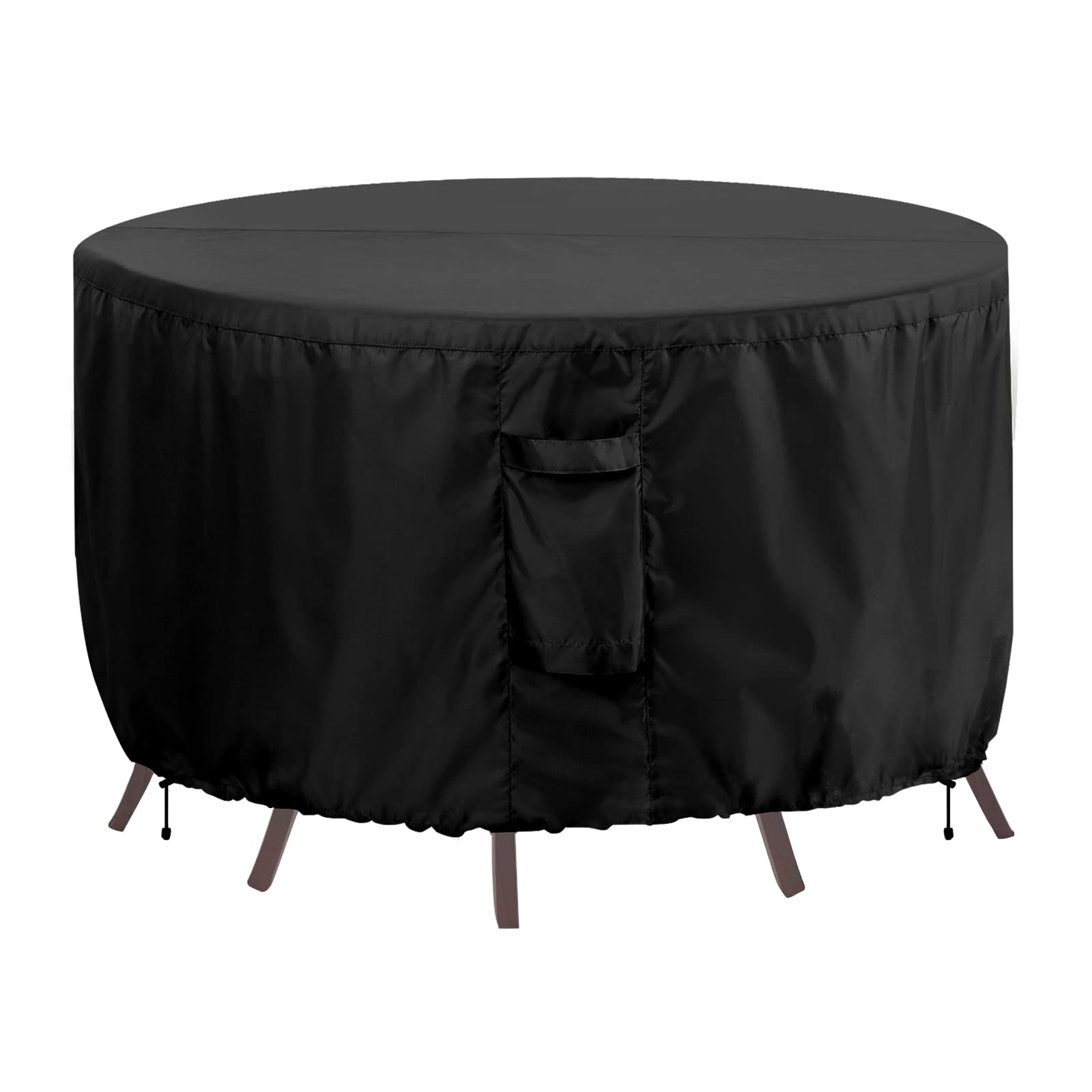 OutdoorLines Outdoor Waterproof Patio Table Furniture Set Covers - Round Couch Sectional Cover Outside Weatherproof Patio Furniture Covering for Deck, Lawn and Backyard 84" DIA x 28" H, Black