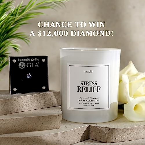 Foreverwick Stress Relief Candle | Diamond Candle Gift | Relaxing Candle Scent | Aromatherapy Candle for Bath, Destress & Clearance | Strong Scented Candles for Decor | 14 oz & 70 Hours Burning Time