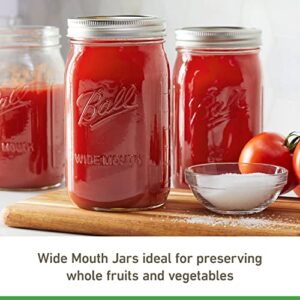 Ball Wide Mouth Quart (32 oz.) Mason Jars with Lids and Bands