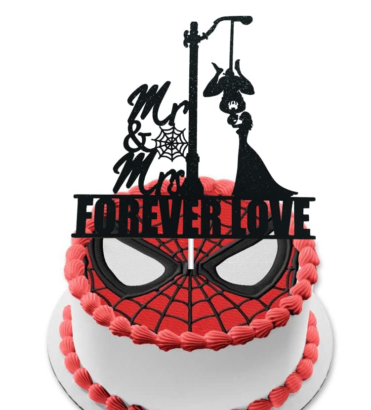 Funny Wedding Cake Topper,Bride and Groom Silhouette Wedding Cake Topper,Couple Cake Topper,Kissing Cake Topper,Super Hero Theme Wedding Cake Topper