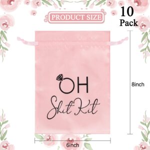 Whaline 10Pcs Wedding Hangover Kit Bags Pink Bachelorette Party Favor Hangover Kit Bags Large Drawstring Gift Wrap Bags Survival Recovery Kit Bags for Wedding Bridal Shower Party Favors, 6 x 8 Inch