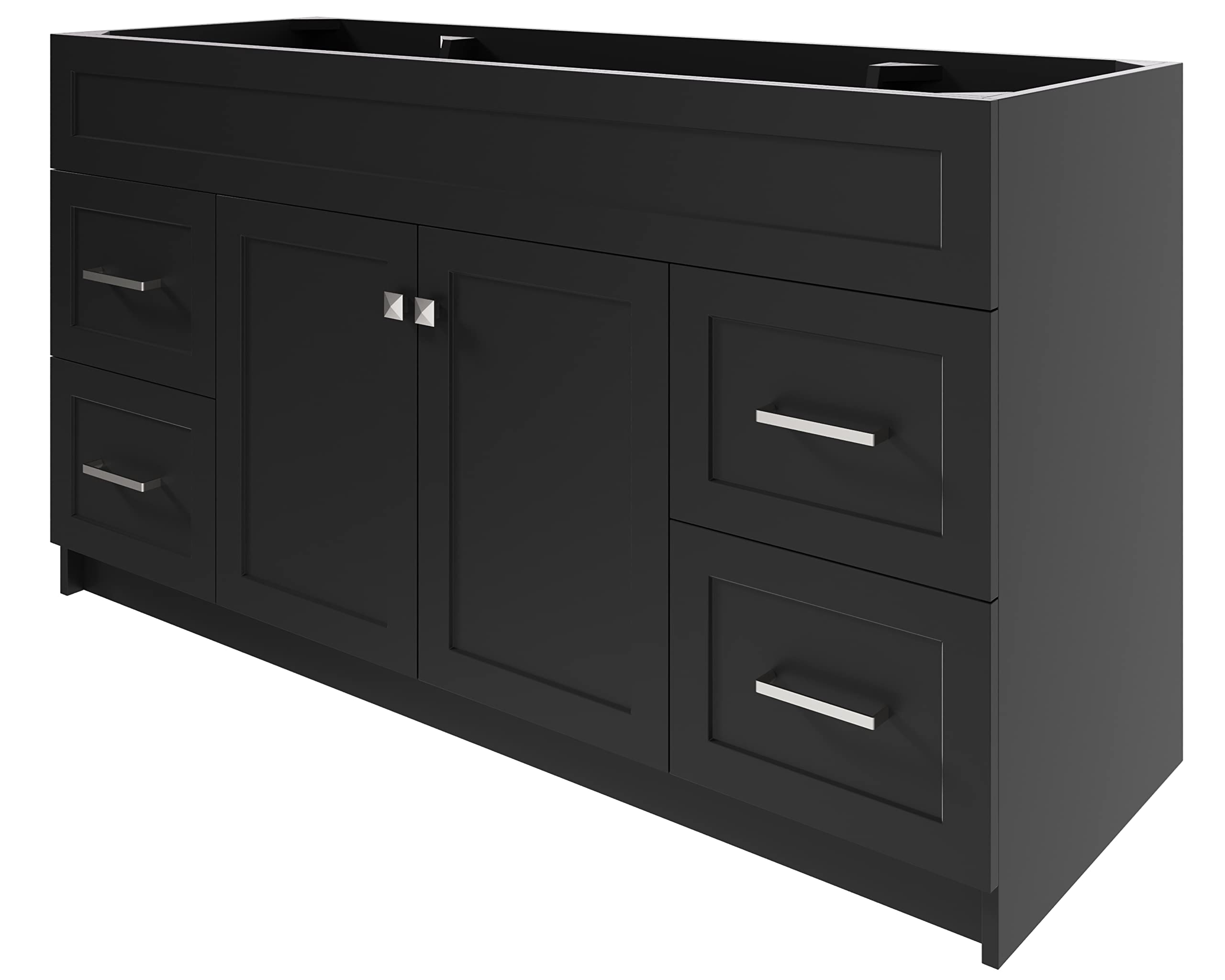 ARIEL Hamlet 60 in. Single Sink Base Cabinet in Black