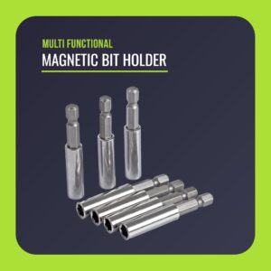 VESTTIO Magnetic Bit Holder Quick Release Drill Bit Extension 60 mm/2.36 Inch Length 10PCS 1/4 Inch Hex Shank for Power Drill Electric Screwdriver Impact Driver Tool Accessory