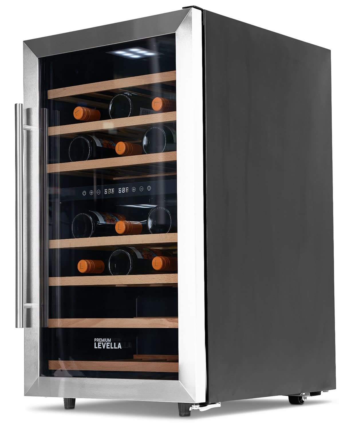 PremiumLevella 18.9 in. Wide 4.1 cu ft 43-Bottle Dual Zone Freestanding Wine Cooler with Tempered Glass Door